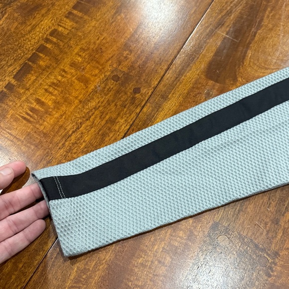 Lauren by Ralph Lauren Gray and Black Athletic Waffle Quarter-Zip Pullover - Picture 7 of 8